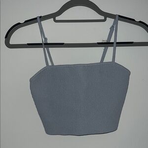 Aritzia Blue Ribbed crop top